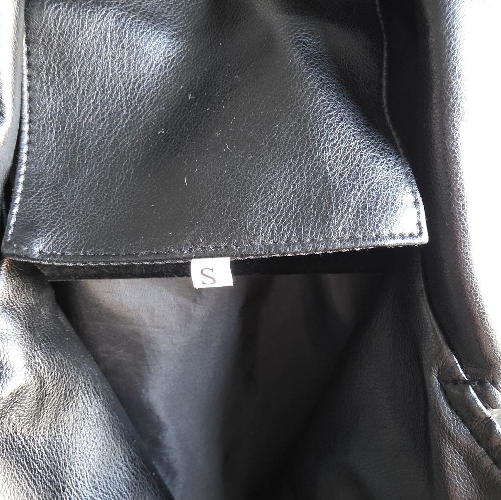 Women's Black Faux Leather Jacket Biker Jacket Size Small NEW! - Picture 8 of 8